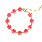PULSERA HAPPY FACE FUXIA
